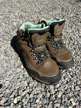 Pacific Trail Waterproof Hiking Boots – Brown & Mint